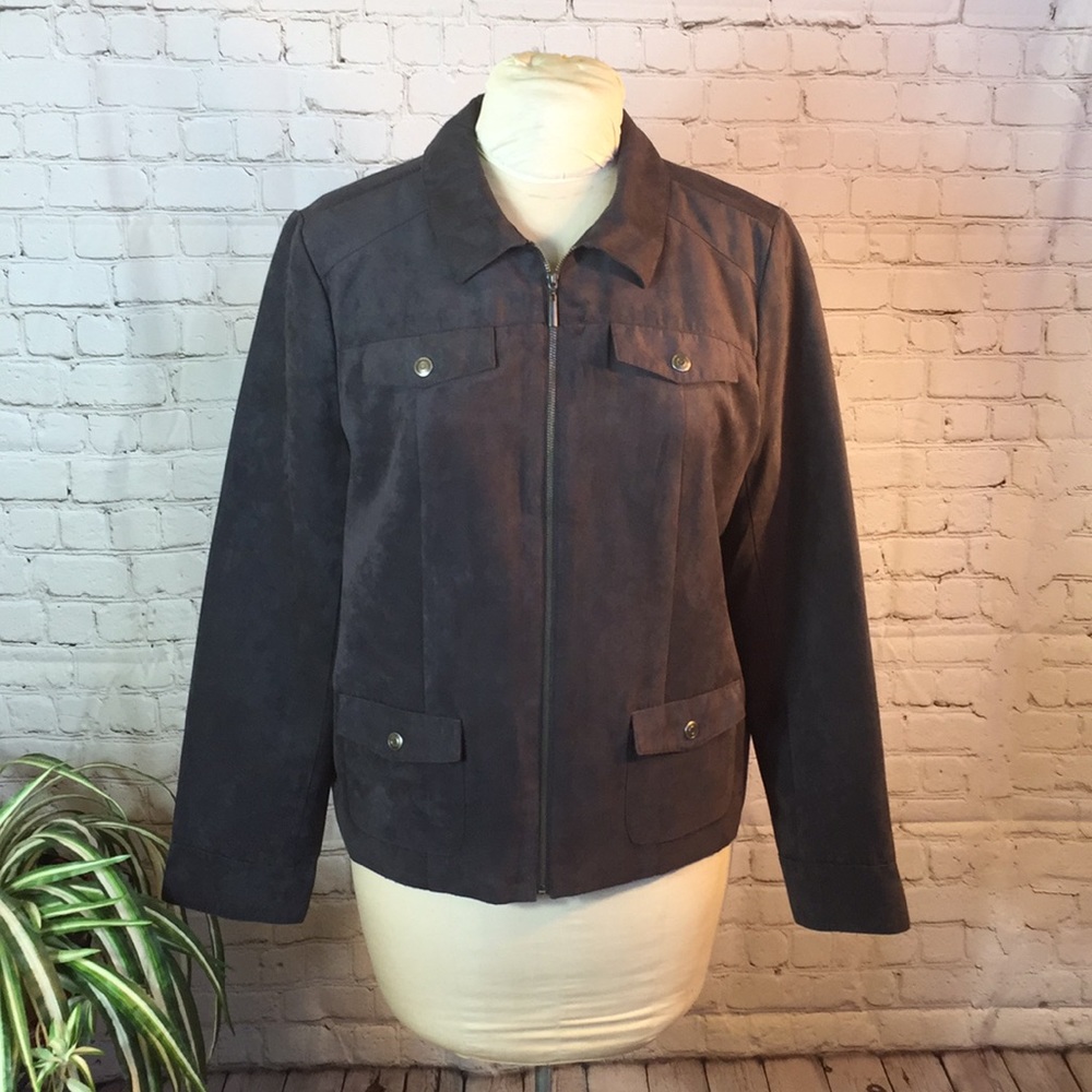 Studio Works Gray Jacket Full Zip Size 14